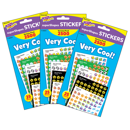 TREND ENTERPRISES Very Cool superShapes Stickers Variety Pack, PK7500 T46903